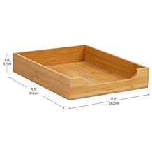 Mind Reader Bamboo Paper Tray Desktop Organizer