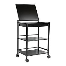 Mind Reader Cart with Covered Compartment Office Organizer Metal