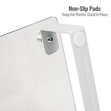 Mind Reader Clear Glass Desktop Monitor Stand Riser