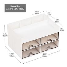 Mind Reader Craft Supply Organizer with Top Tray and 4 Drawers