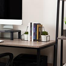 Mind Reader Decorative Bookends Books Magazines Metal Set of 2 Black