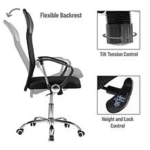 Mind Reader Desk Chair with Wheels Height Adjustable Black