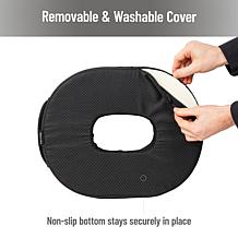 Mind Reader Donut Pillow Seat Cushion with Air Cloud Technology Black