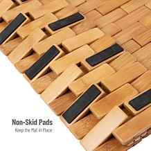 Mind Reader Eco-Friendly Non-Slip Bamboo Shower Mat
