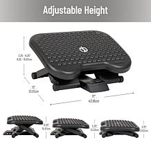Mind Reader Ergonomic Height Adjustable Foot Rest Plastic Black