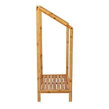 Mind Reader Freestanding 3-Tier Bamboo Towel Rack with Shelf, Brown