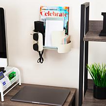 Mind Reader Hanging Organizer Adhesive Wall Mounted Shelf with Hooks