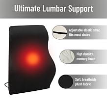 Mind Reader Heated Air Cloud Lumbar Cushion Ergonomic Memory Foam