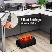 Mind Reader Heated Memory Foam Footrest Under Desk with 4 Heat Setting