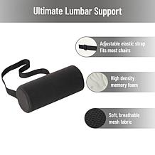 Mind Reader Lumbar Roll Pillow with Air Cloud Memory Foam