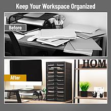 Mind Reader Mesh 10-Compartment Desk Organizer, Black