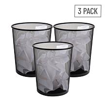 Mind Reader Mesh Trash Can Set of 3 Wastepaper Basket Round