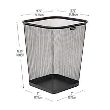 Mind Reader Mesh Trash Can Waste Paper Basket Square Metal Set of 4