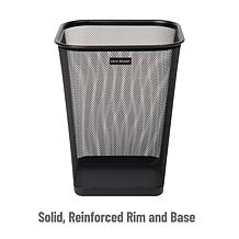 Mind Reader Mesh Trash Can Waste Paper Basket Square Metal Set of 4