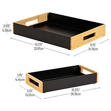 Mind Reader Metal and Wood Tiered Desktop Trays