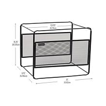 Mind Reader Metal Mesh Hanging Folder File Organizer - Black
