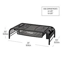 Mind Reader Metal Mesh Monitor Stand and Desk Organizer with Drawer