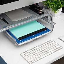 Mind Reader Metal Mesh Monitor Stand and Desk Organizer 2-pack