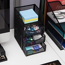 Mind Reader Mini Desk Office Supplies 3-Drawer Organizer, Black