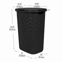 Mind Reader Plastic 60L Laundry Hamper Lid Set of 3 Ivory