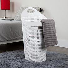 Mind Reader Rolling Laundry Basket with Cutout Handle