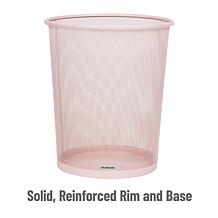 Mind Reader Round Metal Garbage Waste Basket