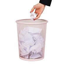 Mind Reader Round Metal Garbage Waste Basket