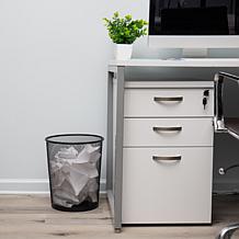 Mind Reader Round Metal Mesh Trash Waste Paper Basket Set of 2