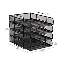 Mind Reader Stackable Paper Tray Desktop Organizer File Storage 4 Pcs