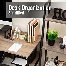 Mind Reader Vertical Glass File Holder with Copper Trim