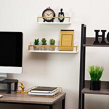 Mind Reader Wall Mounted Floating Shelves Organizers Set of 2