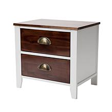 Mind Reader Wood Double-Drawer Nightstand / Side Table 2-Pack, White