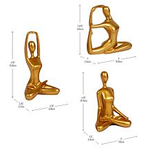 Mind Reader Yoga Figurine Set Meditation Statues Set of 3