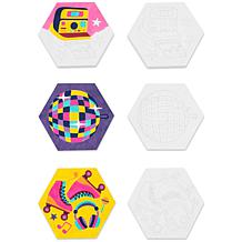 Mini Paint by Number Hexagon Shape Retro 70s 3-Pack