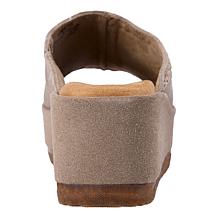 Minnetonka® Paislee Whipstitch Suede Wedge Slide Sandal