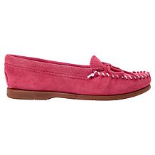 Minnetonka® Tie Slip-On Genuine Suede Moccasin Loafer