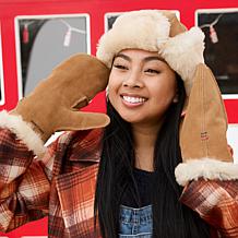 Minnetonka Water Resistant Suede & Sheepskin Bomber Hat