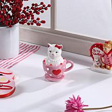 Miss Valentine Ceramic Valentine Cat in Tea Cup