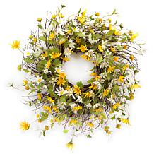 Mixed Daisy Floral Wreath 24"