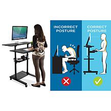 Mount-It! Height Adjustable Rolling Stand Up Desk