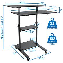 Mount-It! Height Adjustable Rolling Stand Up Desk