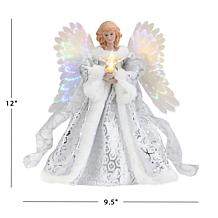 Mr. Christmas 12" Fiber Optic Angel Tree Topper - White