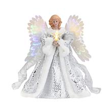 Mr. Christmas 12" Fiber Optic Angel Tree Topper - White