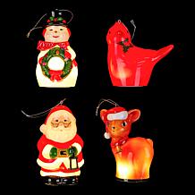 Mr. Christmas Blow Mold Lit Christmas Character Tree Ornaments