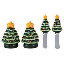 Mr. Christmas Salt & Pepper Shakers with Spreaders Set