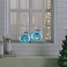 Mr. Christmas Set of 2 12" LED Blow Mold Ornaments