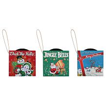 Mr. Christmas Set of 3 Musical Record Ornaments