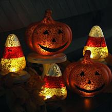 Mr. Halloween 5.75" Mercury Glass Jack-O-Lantern - Set of 2