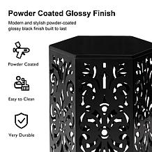 Multi-Functional Set of 2 Black Iron Garden Stools or Planter Stand