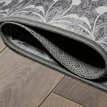 My Magic Carpet Dardon Bordered Grey Washable Area Rug 5'x7'